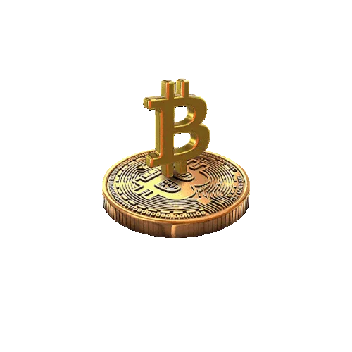 The bitcoin icon rotating counter-clockwise on top of a bitcoin that is rotating clockwise used as the site logo